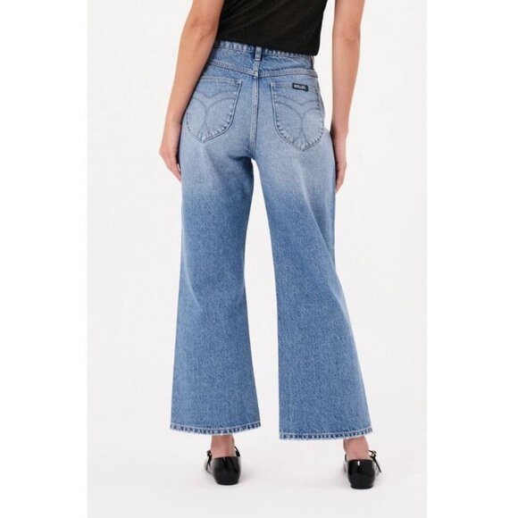 Rollas Womens Classic Flare Crop Sienna High Rise in Light Vintage Blue Size 28 - Picture 3 of 11